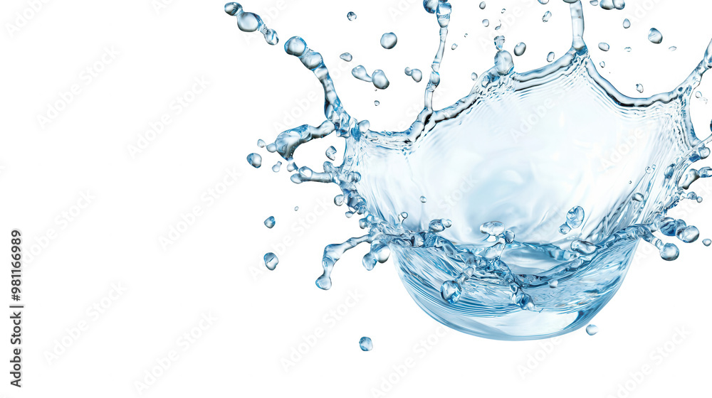 Poster a stunning splash of clear water captured in motion, bringing a sense of freshness and vitality to a