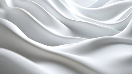 Obraz premium Flowing White Satin Fabric Elegantly Draped with Smooth Texture and Luxurious Sheen