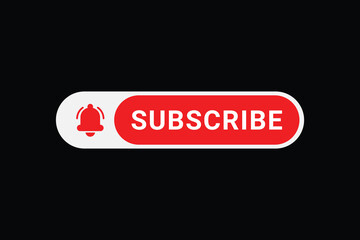 Red button subscribe icon vector illustration