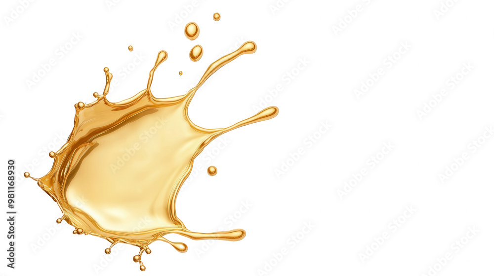 Poster a vibrant splash of golden liquid, capturing the essence of energy and movement, perfect for dynamic