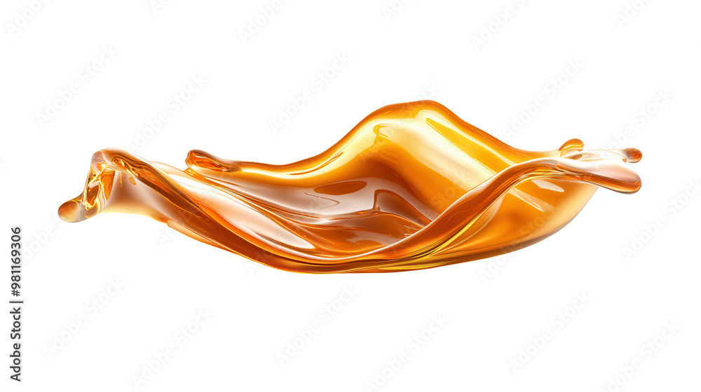 Aufkleber A vibrant splash of orange liquid flows gracefully, creating a dynamic and eye-catching visual effect on a transparent background.