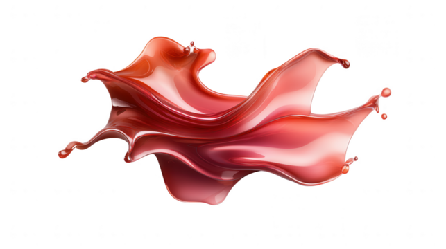 A vibrant splash of red liquid, showcasing dynamic movement and texture, perfect for artistic and creative designs.