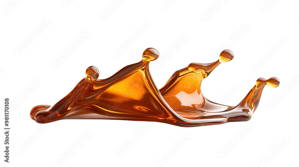 Poster an elegant splash of amber liquid captured in motion, showcasing fluidity and artistry in a dynamic 