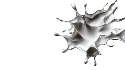 Close-up of an artistic silver splash, showcasing vibrant motion and fluidity on a dark background.