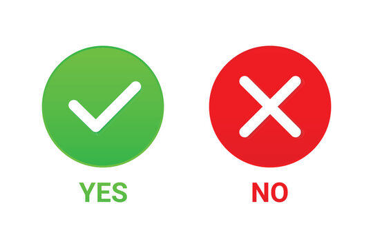 yes no  icon green and red vector art