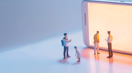 3d render miniature business poster