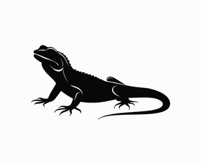 Fototapeta premium Lizard silhouette EPS vector animal art illustration template on a white background