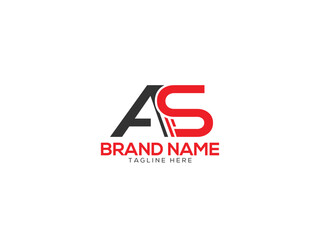 Vector AS logo as design as letter logo design initial letter as monogram logo