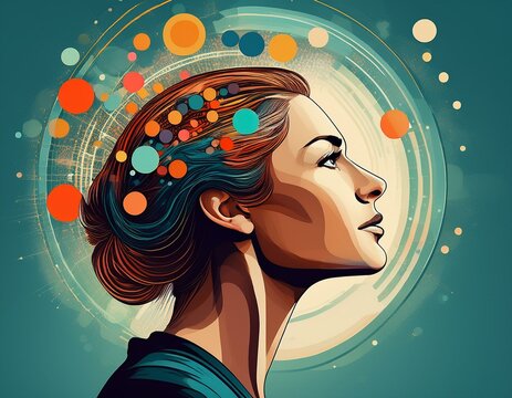 young woman thinking psychology constructivism cognitivism think mental health cognitive well-being 