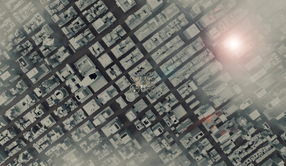 Delivery drone, Delivery drone, City parcel delivery, 3D illustration