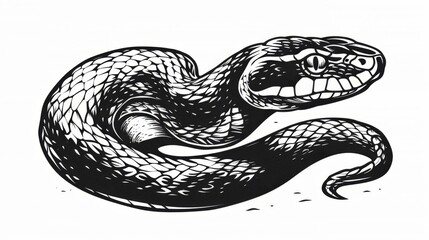 Obraz premium snake black and white illustration 