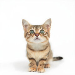 Obraz premium Portrait of a purebred bengal cat on a white background
