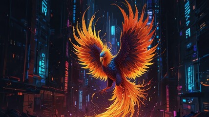 fireworks in the night city