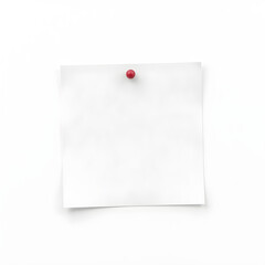 blank note paper with red pin on white background