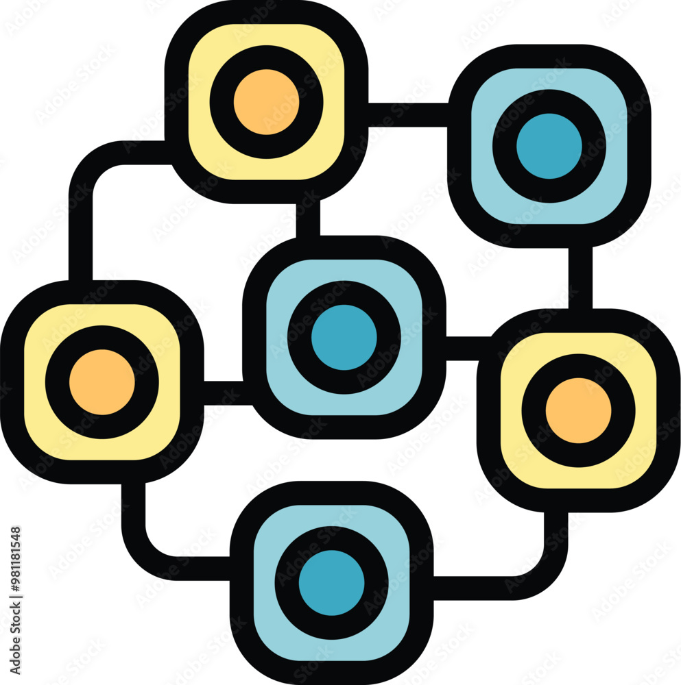 Poster network system is connecting multiple data blocks, creating a secure and efficient data transfer pro