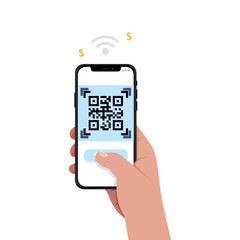 Scan QR online Illustration