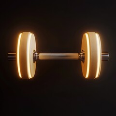 3D Barbell Icon: Equipment for Strength Training Illustration Logo