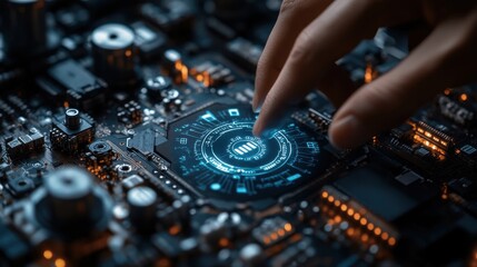 Naklejka premium the concept of business technology the internet and the network virtual screen of the future and sees the inscription continuous improvement