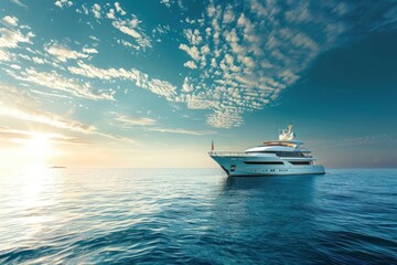 Yacht on the ocean vacation sky transportation.