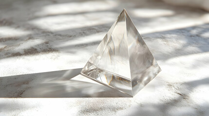 3D Self-Awareness Prism Concept: Macro Shot of White Prism Diffraction Representing Self-Discovery, Camera Rotation Revealing Personal Growth Aspects, Isolated on White Background