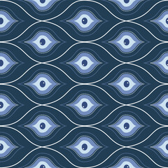 Seamless Vector Pattern Turkish amulet Nazar eye. Pattern, background. Greek evil eye, protection 