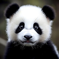 Fototapeta premium Panda with its tongue hanging out