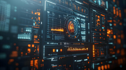Fototapeta premium 3D Predictive Algorithm Visualized: Close-Up of Computer Screen Processing Real-Time Election Data with Complex Calculations - Isolated on White Background