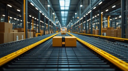 RPA technology enhancing efficiency in complex logistics operations within a warehouse environment