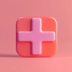 Obraz premium 3D Medical Cross Icon: Universal Healthcare Symbol Illustration Logo
