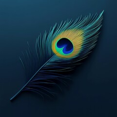 3D Peacock Feather Icon: Symbol of Beauty Illustration Logo