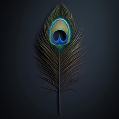 Obraz premium 3D Peacock Feather Icon: Symbol of Beauty Illustration Logo