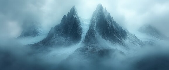 Fototapeta premium Misty Mountain Peaks
