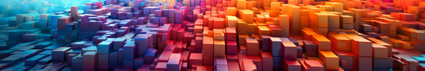 Bright and Colorful Geometric Pattern Design.  Web Banner Wonderland