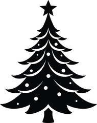 odern christmas silhouette vector art illustration design, christmas day on the holydat on a white background.