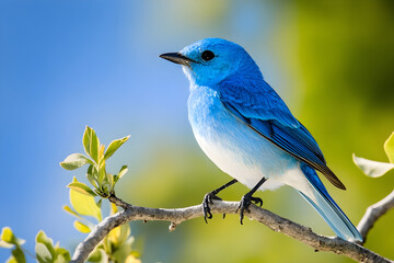 Obraz premium Vibrant Azure Bluebird in Tranquil Surroundings: A Study of Natural Beauty and Grace