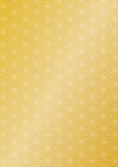 麻の葉　背景　縦長　金色　メタリック　和柄