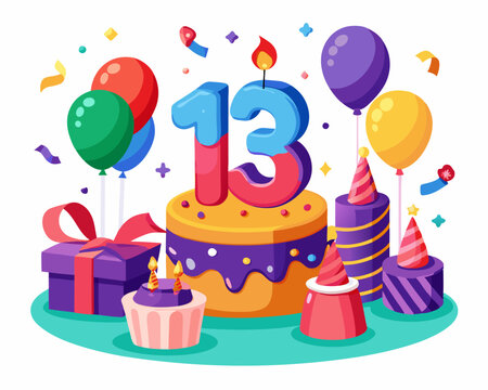 Happy 13Th Birthday Images – Browse 2,848 Stock Photos, Vectors ..., image size:450x360
