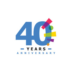 40 Years Anniversary Celebration Number Collection Design Fun