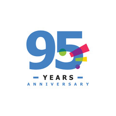 95 Years Anniversary Celebration Number Collection Design Fun