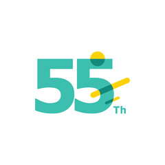 55 Th Anniversary Celebration Number Collection Design Fun