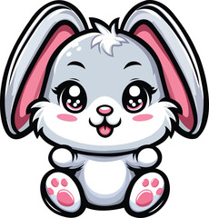 Cute Cartoon Bunny Illustration - Adorable Rabbit Mascot Design