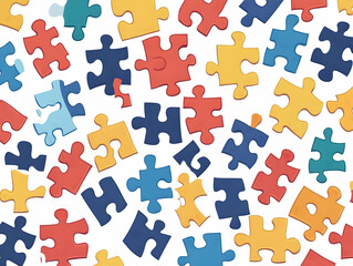 Flat Cartoon Style Integrity Puzzle Tiles: Interlocking Ballot Symbols for Voter Confidence Messaging � Simple Vector Illustration on White Background