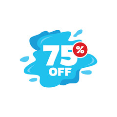 75% Discount Sale Tag Label Vector Template Design Illustration