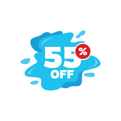 55% Discount Sale Tag Label Vector Template Design Illustration