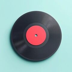 3D Vinyl Record Icon: Classic Music Disc Illustration Logo