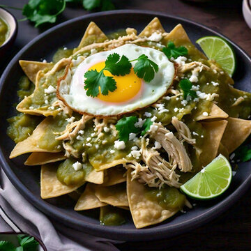 Chilaquiles verdes con huevo 