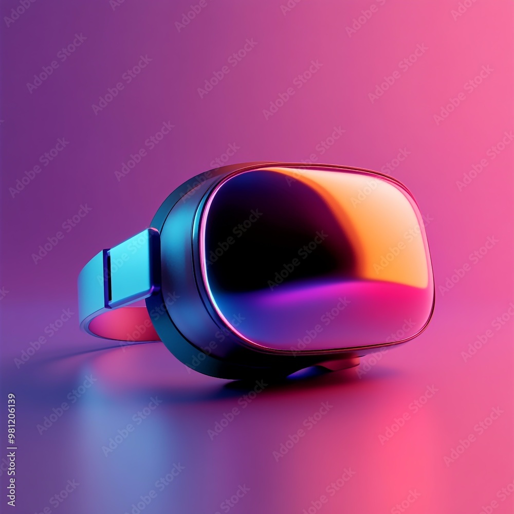 Wall mural 3d vr headset icon: device for virtual reality illustration logo