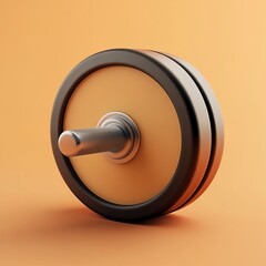 Fototapeta premium 3D Weight Plate Icon: Disc for Strength Training Illustration Logo