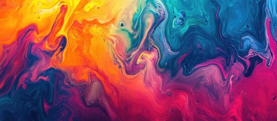 Abstract composition featuring a colorful background with fluid shapes and textures capturing the essence of contemporary art