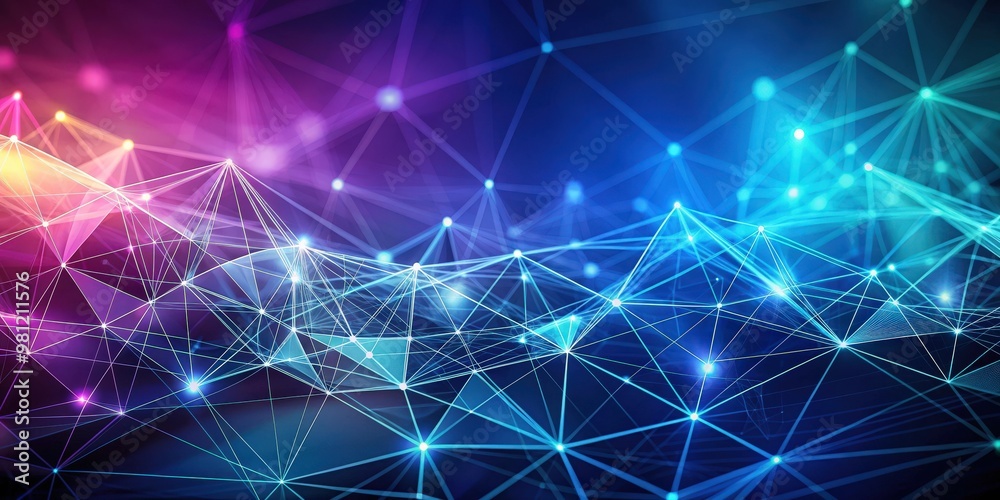 Aufkleber abstract geometric background with a plexus mesh design , geometric, abstract, backdrop,design, patt